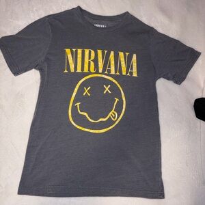 NIRVANA Kids Gray Tee with Yellow Logo